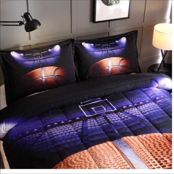 Set of 3 Basketball 3D Print Comforter Set Twin